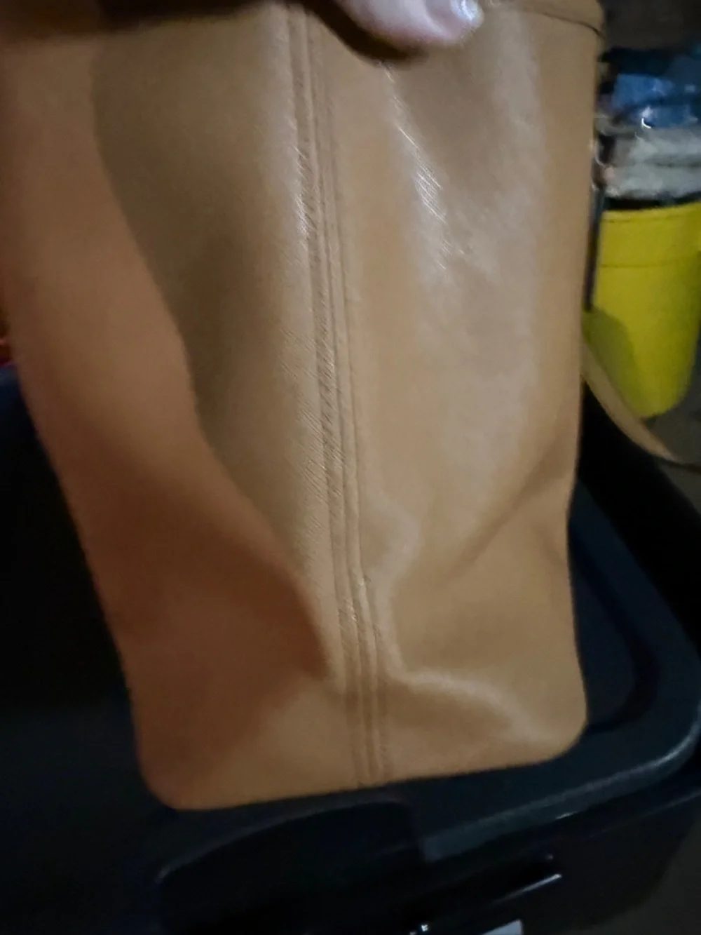 Michael Kors Camel Saffiano Leather Tote with Gold Hardware - Picture 3 of 6